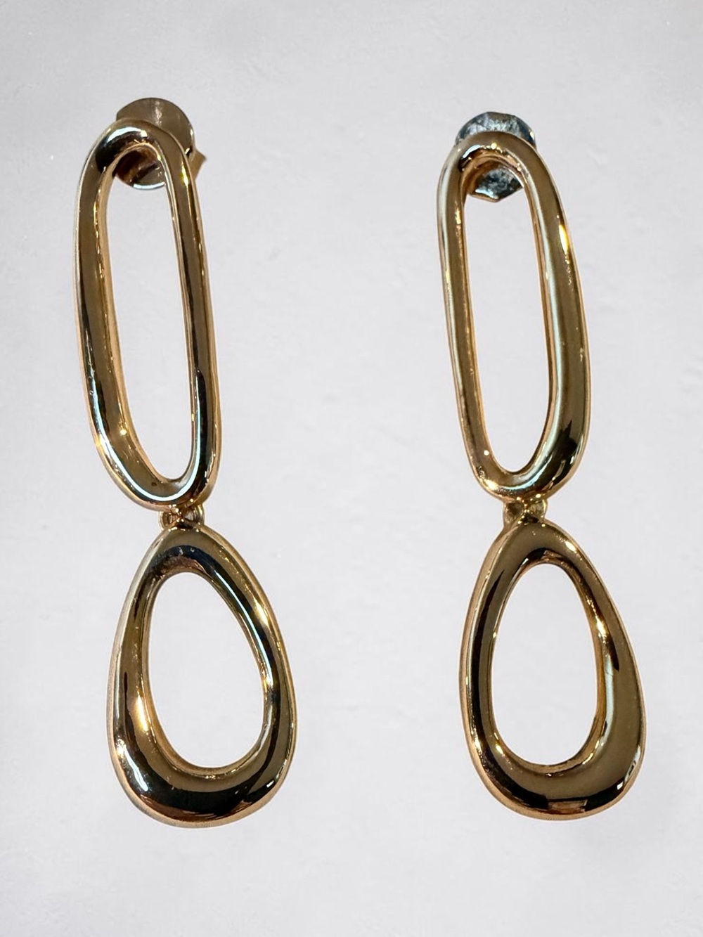 COS Gold Sculptural Drop Earrings | Modern Minimalist Statement Earrings NWOT